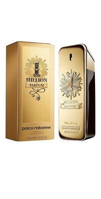 One 1 Million Parfum by Paco Rabanne 3.4 oz / 100 ml  Parfum for Men New In Box*