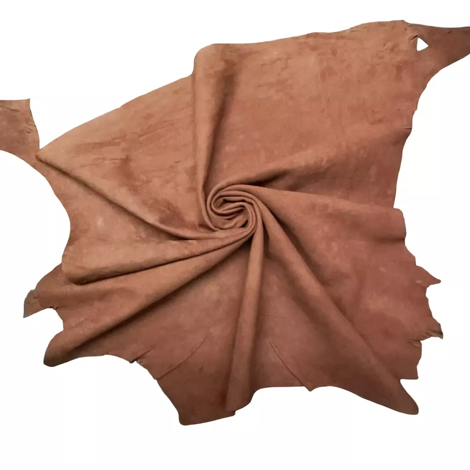 Brown Suede BEST Quality Hides Lambskin Thin Soft Leather Hide skin skins 6sqft - Image 2 of 4