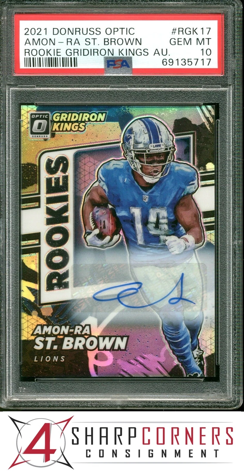 Amon-Ra St. Brown Panini Donruss Optic Rookie Gridiron Kings Autographs #RGK17 Base