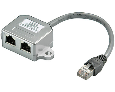 Cat.5 ISDN 2-fach Verteiler Splitter Y Adapter 100Ohm 2x RJ45 Buchse Kabel 10cm