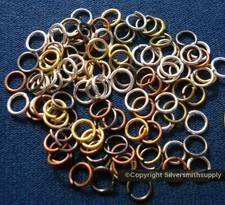 5mm 20 gauge open jump rings 100pcs 6 mixed plated finishes attach charms fpj075