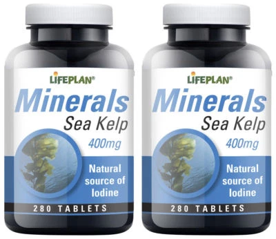 Lifeplan Minerals Sea Kelp 400mg 280 Tablets Natural Source of Lodine x 2