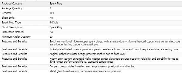 6 свечей зажигания Bosch медный сердечник для 1990-1997 JAGUAR XJ6 L6-4,0 л - Изображение 4 из 4