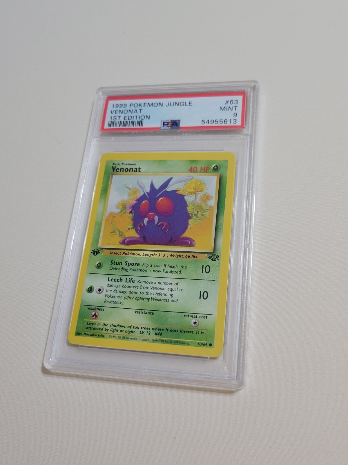 Venonat - Pokemon Jungle First 1st Edition #63 - Mint PSA 9