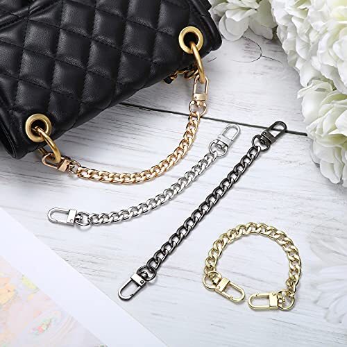 4 Pcs Purse Chain Strap Purse Strap Extender DIY Flat Chain Strap