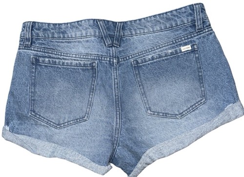 Volcom Stone Rolled Jean Shorts Womens Size 9 (29) Buttonfly Distressed Cuffed - Picture 2 of 9