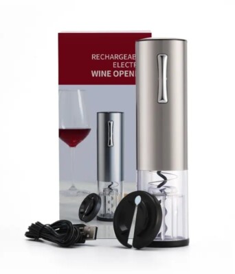Rechargeable Electric Wine Opener with Foil Cutter, Electric Bottle Opener