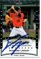 Desmond Lindsay 2014 Leaf Perfect Game Signed Card
