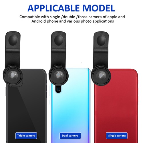3 Pack Handy-Objektiv-Set Mann Fischaugenobjektiv Multifunktionale Linse - Zdjęcie 8 z 12