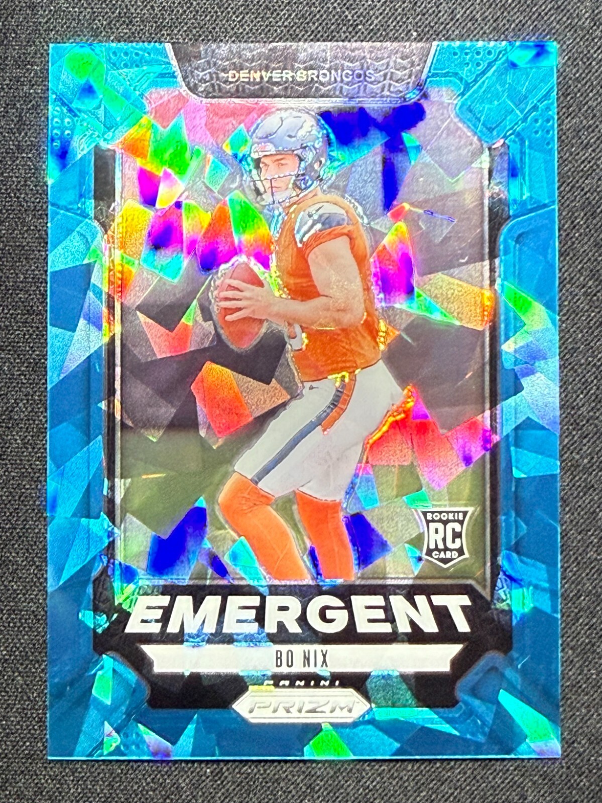 Bo Nix 2024 Panini Prizm Football #3 Emergent Blue Ice Prizm /99 Rookie RC