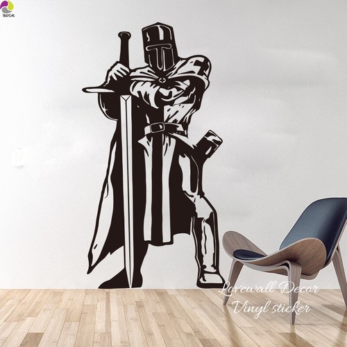 Knight Warrior Wall Sticker Kids Room Medieval Dragon Slayer Sword Solider Army - Picture 9 of 15