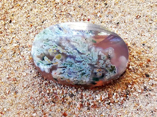 Scenic Purple Plume Agate, High Quality Cabochon, 100% Natural, Oval Shape - Picture 2 of 14