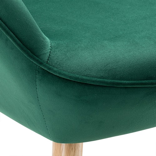 Poltrona con Sgabello da Salotto in Velluto Verde Sedia con Poggiapiedi Moderno - Foto 7 di 10