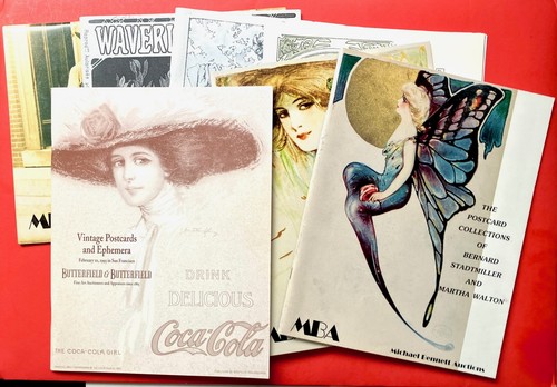 7 POSTCARD & EPHEMERA Auction Catalogs. 1990s. BUTTERFIELD, Bennett. PHOTOS