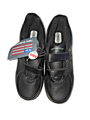 New Balance MW577VK hook & loop cushioned black leather shoes 4E NEW Sz10