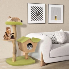 NNECW 110CM Cat Tree with Padded Top Perch for Pet