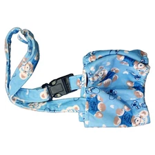 Male Dog Washable Diaper with Suspenders(Blue Bear, Size Small: Waist 10" - 13")