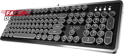 AZIO Retro Typewriter-Inspired Mechanical Keyboard Vintage Design W/Modern Featu