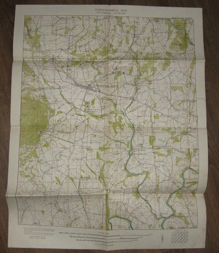 Military Topo Map, Gettysburg Area (Emmitsburg), 1924