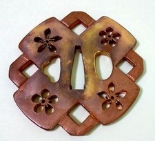 金色黄铜主要古董日本刀镡| eBay