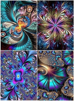 4er Set Diamond Painting Blumen 30x40 cm DIY Mosaik Bastelset