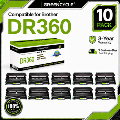 10PK GREENCYCLE DR360 Drum Unit Compatible for Brother DCP-7045N HL-2140 Printer