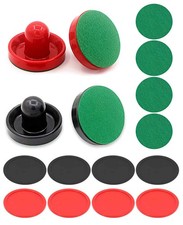 16PCS Air Hockey Pucks and Paddles, Mini Goal Handles Pushers 4 Pushers 4 Pad...