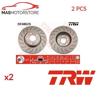 BREMSSCHEIBEN SATZ PAAR TRW DF4862S 2PCS A FÜR MERCEDES-BENZ (BBDC) E-CLASS