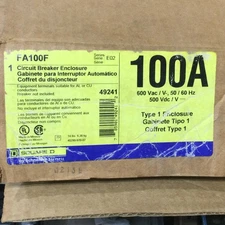 Square D FA100F 100 Amp 600VAC Type 1 Series E02 Circuit Breaker Enclosure