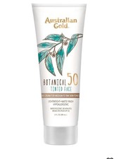 2 Pack Australian Gold 3 oz Botanical Sunscreen SPF 50 Tinted Face Medium to Tan