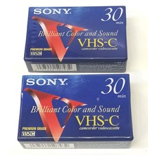2 New Sony VHS-C Premium Grade 30 Minute Tape TC-30VHGF Camcorder Videocassette