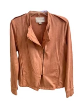 ETHEREAL by Paper Crane Women's Bomber Jacket Zip Up Dusty Rose - Small