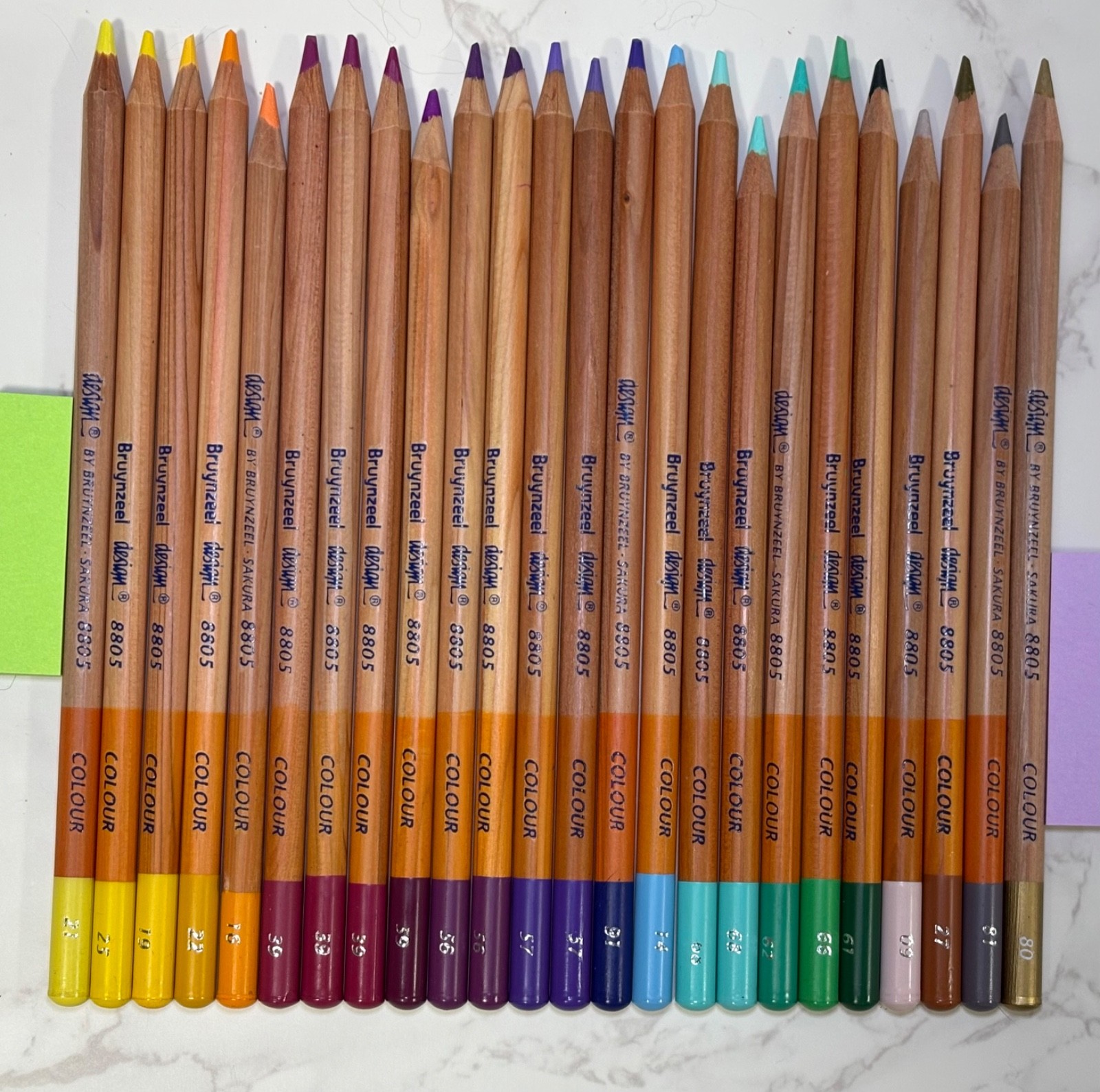 8805 - 24 Pencils, 19 Colors. New And Used