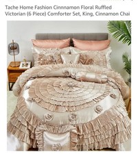 Satin Floral Comforter Set Queen Size 5 Pieces