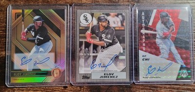 Eloy Jimenez 3 Card Autograph Lot Topps Panini Baseball White Sox