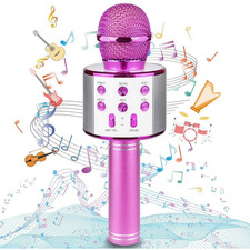 Bluetooth Wireless Karaoke Microphone for Kids Toys Pink