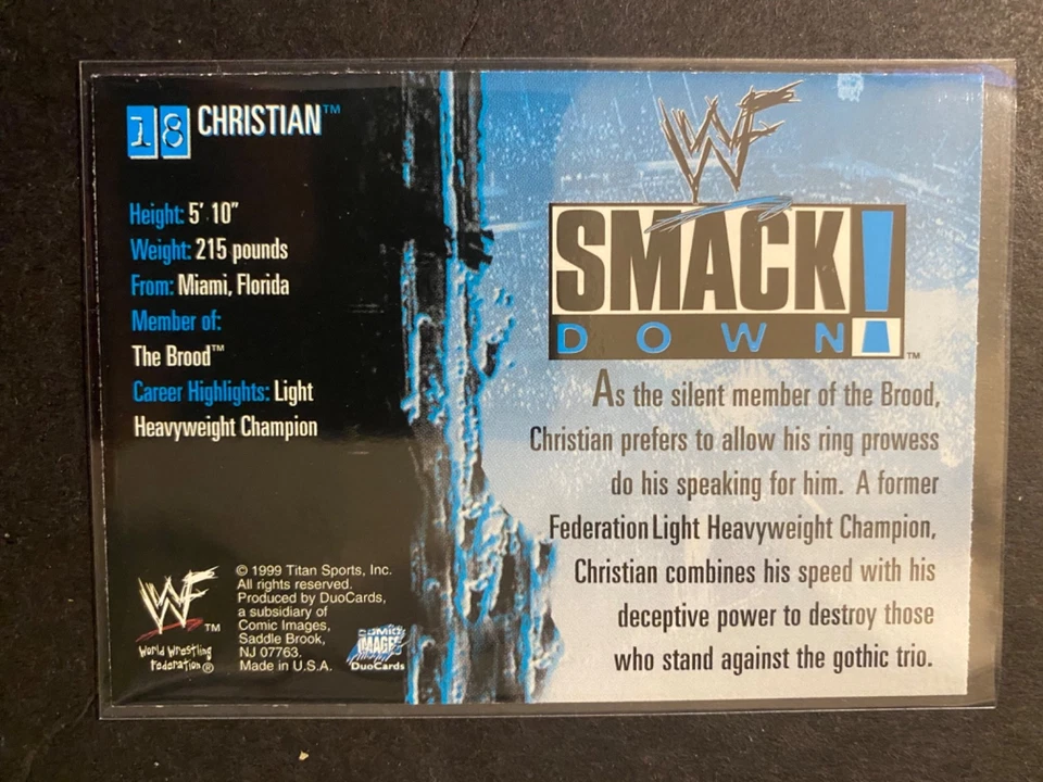 Christian Cage - 1999 WWF Smack Down Wrestling Card #18 - Image 2 of 2