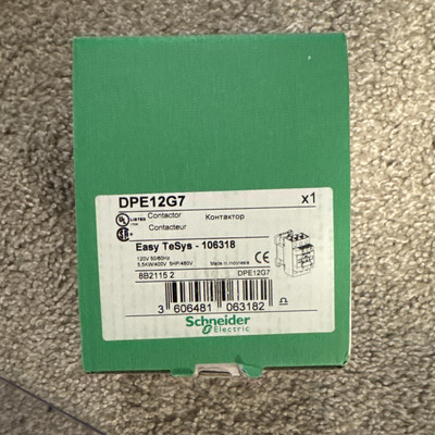 Schneider Electric DPE12G7 Contactor DIN Mount 12A 3P 120v Coil