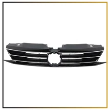 Front Grille Shell Textured Black w/Chrome Insert fit 2015-2018 Volkswagen Jetta