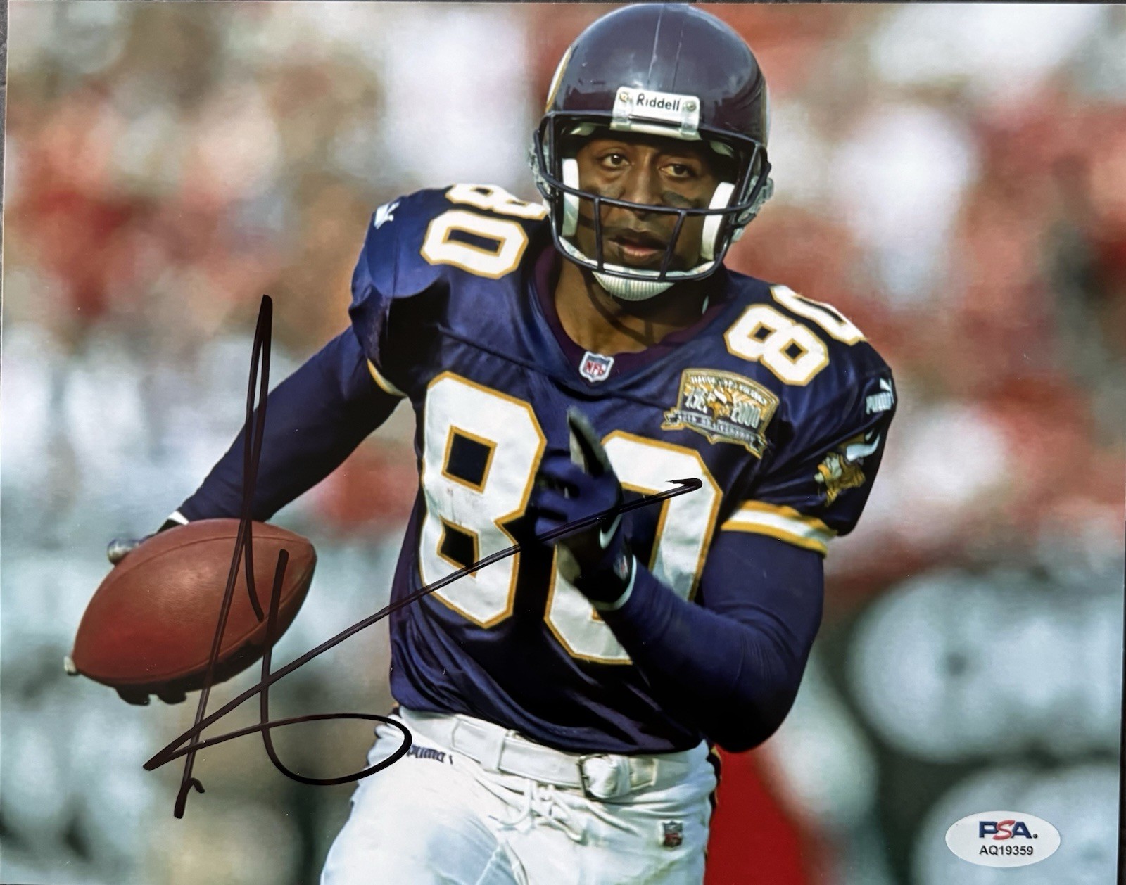 Cris Carter Autographed Signed Minnesota Vikings 8x10 Photo Ohio State PSA/DNA COA 