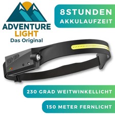 ADVENTURE  Light Stirnlampe LED Kopflampe Wie...