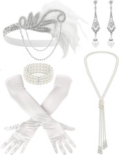 Roaring 20S Flapper Accessories, 5 Pcs Vintage 1920S Headpiece Set for Women 20'