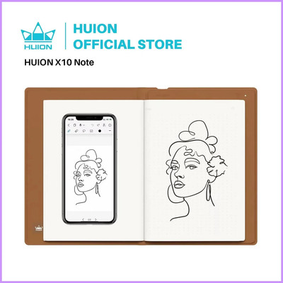 HUION Note 2-in-1 Digital Notebook Zeichentablet - Akkuloser Stift, Bluetooth 