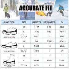 High Grade 19-Stud Stainless Steel Anti-Slip Ice Cleats for Hiking  Outdoor Use