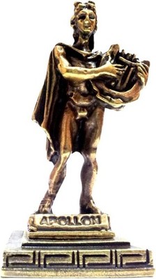 Ancient Greek God Apollo Statue Miniature Gold Mythology Figurine