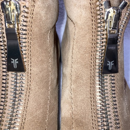 Frye Lena hellbraune Wildleder Reißverschluss hohe Sneakers Stiefeletten Größe 7,5 M - Bild 8 von 9