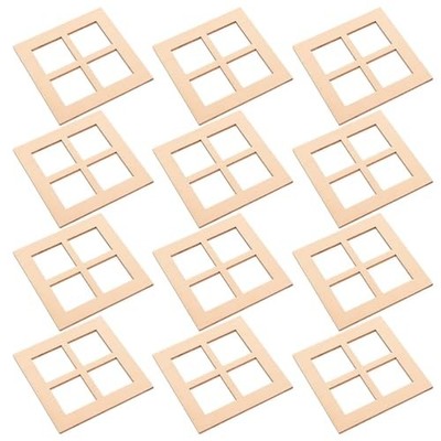 Pcs Dollhouse Windows, Miniature Wooden Window Frames, 1:12 Scale DIY Doll 10