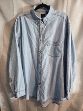 Vtg Levi s Jeans Denim Jean Shirt Button Up Red Tab 90s Size XL Metal Buttons LS
