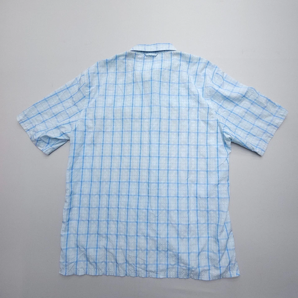 Simms Short Sleeve Fishing Shirt Mens XL Blue Hiking Lightweight Tech Plaid - Image 2 of 4
