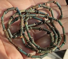 14? Strand of Authentic Egyptian Faeince Beads Over 70 Tubular Beads
